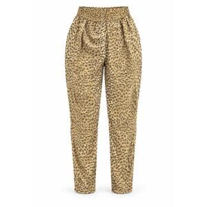 Diane Gilman 1X 100% Silk Leopard Print High Rise Pants Boho Mob Wife Vintage